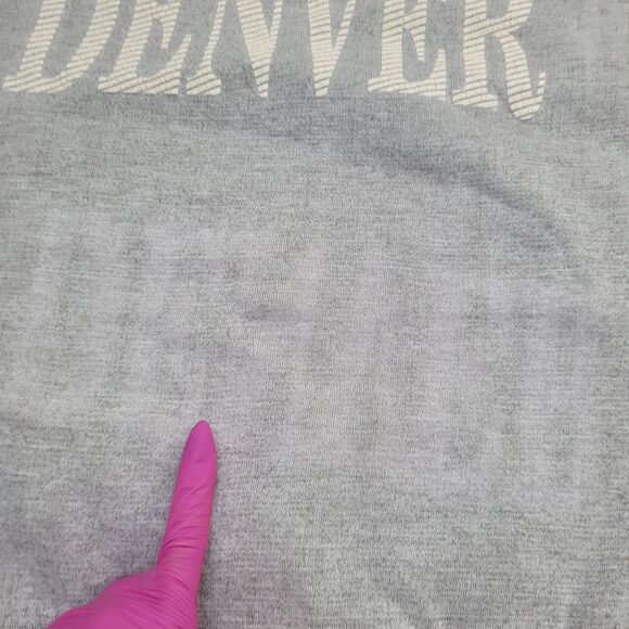 Vintage 80s Denver Raglan Sweatshirt Womens Large 19x24 Gray - Picture 5 of 13